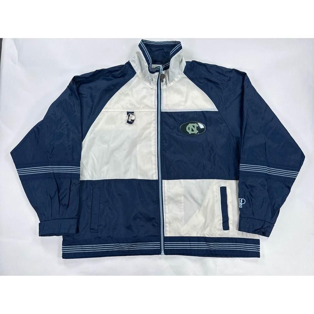 Vintage Pro Player Mens Jacket XL Navy White UNC Tar Heels Full Zip Windbreaker